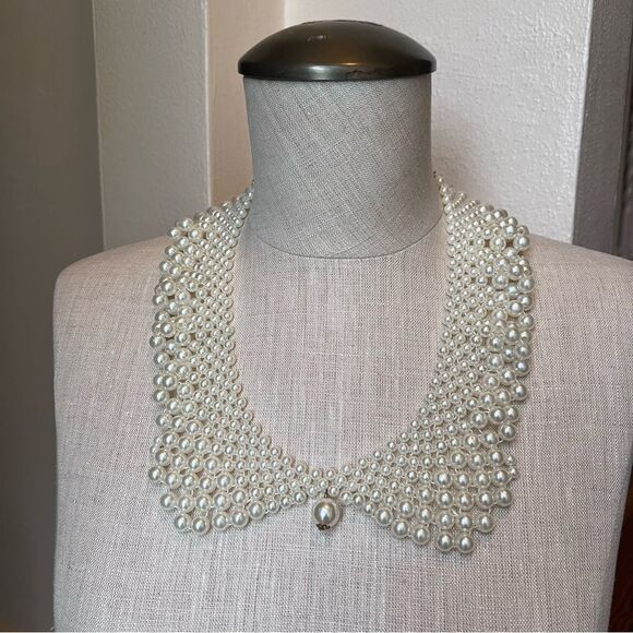 Pearl Collar Bride Mother Statement RBG Necklace Choker Cosplay Wedding Party - Picture 9 of 10